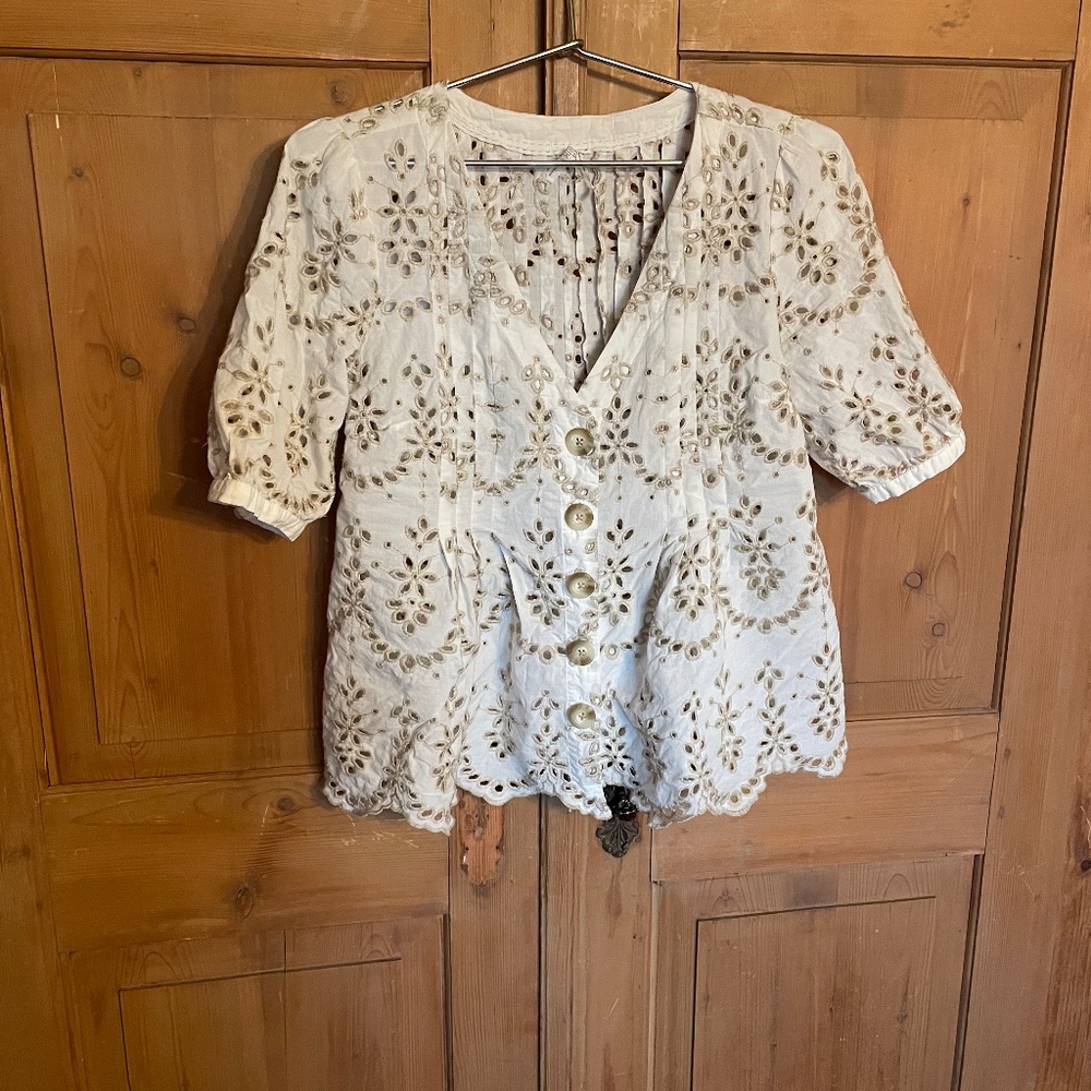 Anthropologie eyelet blouse